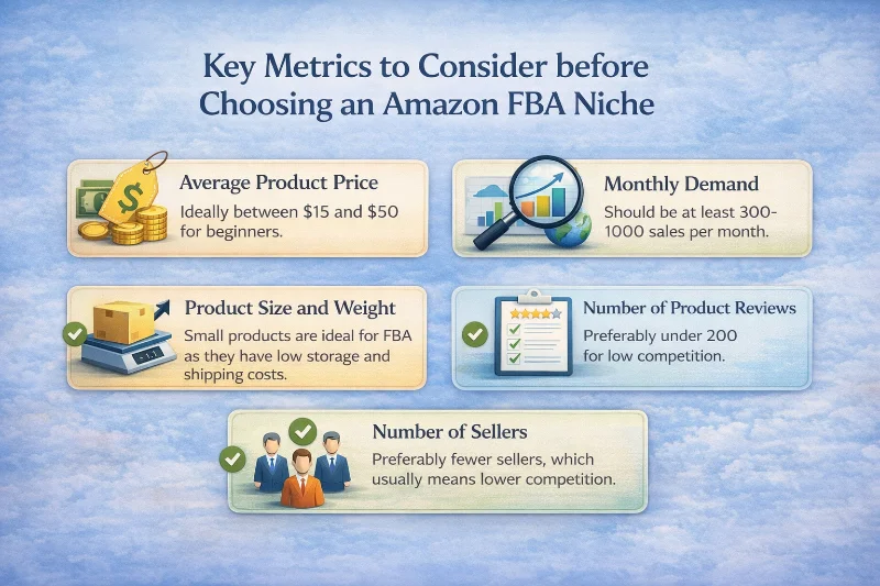 Key metrics for low-competition Amazon FBA niche