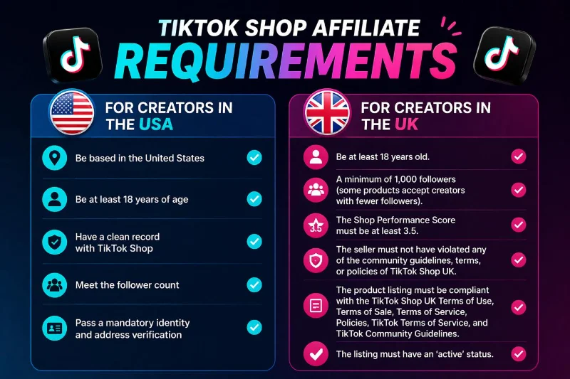 TikTok affiliate requirements