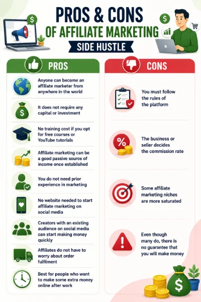 Pros and cons of affiliate marketing