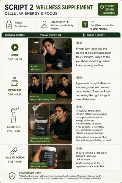 The Claims-Safe UGC Ads Script Guide: Ad Templates for Health Brands