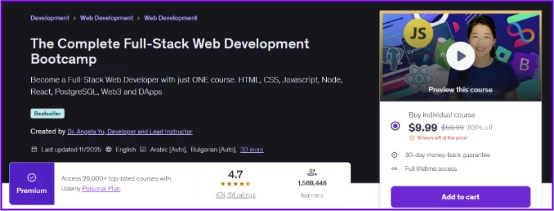 Angela Yu Web Development Bootcamp Review 2026: Worth $9.99?